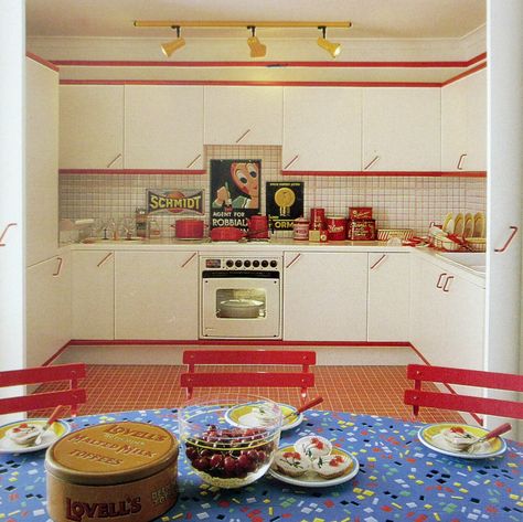 Mary Gilliatt, 50s Interior Design, Frame Wall Layout, 1980s Interior Design, 1950s Interior Design, 50s Interior, 1980s Interior, 80s Kitchen, 60s Interior