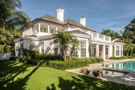 Island_Colonial_residence_northpalmbeach0004 British Colonial Homes Exterior, British Colonial Exterior, Tropical House Exterior, French Colonial Homes, British Colonial House, British Colonial Home, Bahamas House, British West Indies Style, British Colonial Architecture