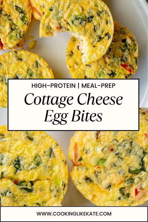 These cottage cheese egg bites are a high-protein, healthy option perfect for easy meal prep. Baked in the oven, they’re ideal for grade school and college students looking for simple lunch ideas that are both nutritious and delicious. Egg Bites Cottage Cheese Oven, Cottage Cheese Meal Prep, Egg Meal Prep, Cottage Cheese Egg Bites, Simple Lunch Ideas, Cheese Egg Bites, Nara Smith, Egg Lunch, Cottage Cheese Eggs