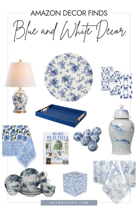 Explore the best blue and white Amazon finds and get decor ideas to elevate your home style with a few simple touches on a budget! Grandmillenial Style Interiors, Decorating With Blue And White Porcelain, Decor Amazon Finds, Gazebo Decor, Vintage Inspired Bedroom, Blue And White Decor, Japanese Living, Gazebo Decorations, Grandmillenial Style