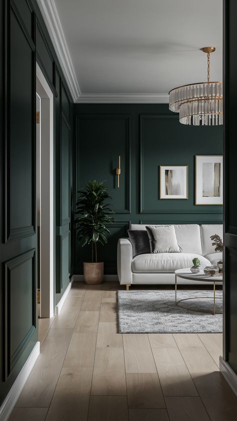 26 Dark Green Living Room Ideas for a Stylish and Modern Decor Transformation Green Living Room Accent Wall, Dark Green Living Room Walls, Green Living Room Rugs, Green Living Room Curtains, Dark Green Living Room Decor, Green Living Room Walls, Dark Green Living Room Ideas, Green Living Room Color Scheme, Green Living Room Ideas