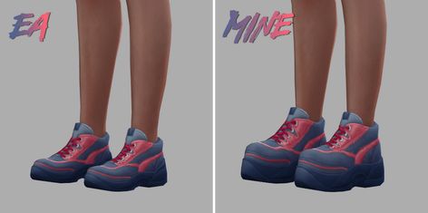 Chunky Uni Sneakers - Discover University sneakers mesh edit | Trillyke on Patreon Sims 4 Maxis Match, Cc Finds, Chunky Sneakers, The Sims 4, Sims Cc, The Sims, Sims 4, University, Mesh