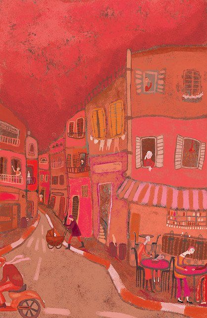 DORON SOHARI Art Appreciation, Naive Art, Claude Monet, Shades Of Red, Vincent Van Gogh, Love Art, Van Gogh, Cityscape, Art Photography