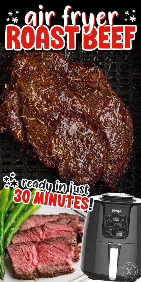 Bottom Round Roast Air Fryer, Airfryer Roast Beef Recipes, Air Fry Beef Roast, Roast In An Air Fryer, Sirloin Tip Roast In Air Fryer, Beef Sirloin Tip Roast Air Fryer, Ninja Air Fryer Pot Roast Recipes, Beef Bottom Round Roast Recipes Air Fryer, Prime Rib In The Air Fryer