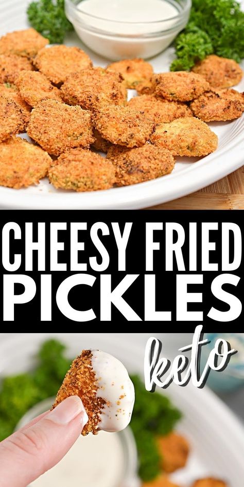 Keto Fried Pickles With Cheese #ketocheesyfriedpickles #cheesyfriedpickles Crispy Fried Pickles, Keto Fried Pickles, Fried Pickles Recipe, Keto Snacks Easy, Pickles Recipe, Fried Pickles, Keto Diet Food List, Keto Recipes Dinner, Pickling Recipes