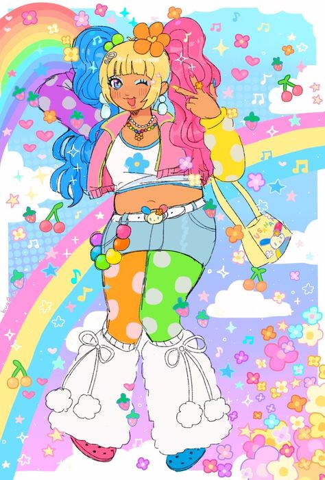 oc by @scorpibot art by @505core Decora Art, Arte Inspo, Cute Art Styles, Kawaii Art, Art Block, Art Inspiration Drawing, Funky Art, Cartoon Art Styles, Pretty Art