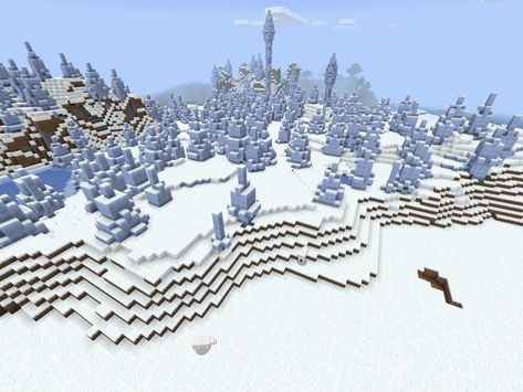 Ice Spikes, Frozen River, Minecraft Seed, Minecraft Pe, Minecraft Building, Biome, Polar Bears, Pink Wallpaper, Dark Pink