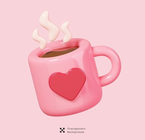 Coffee With Heart, Photo Cutout, Weather App, Heart Mug, About Coffee, Cute Paintings, Abstract Waves, Promotional Design, Blender 3d