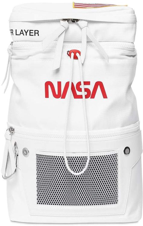 Nasa Backpack, Backpack Design Concept, Backpack Inspiration, Cyberpunk Female, Running Bag, Nerd Fashion, Space Outfit, Backpack Brands, Girl Celebrities