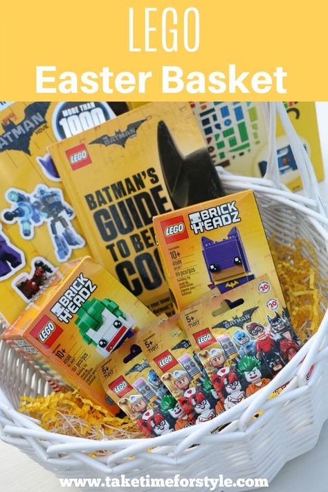 Lego Easter Basket, Easter Basket Alternatives, Lego Easter, Easter Basket Themes, Unique Easter Baskets, Diy Lego, Easter Flower Arrangements, Easter Basket Ideas, Lego Craft