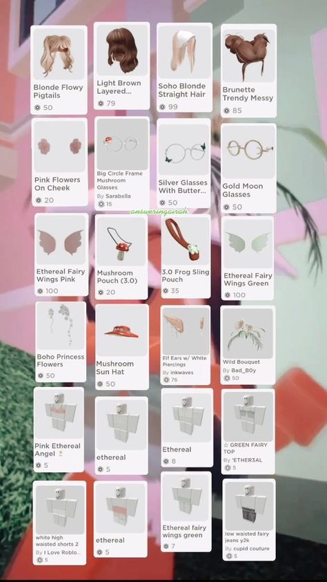 Roblox Sets, Cottage Core Outfit, Bloxburg Outfits, Roblox Aesthetic, Boho Princess, Pink Pouch, Roblox T Shirts, Games Roblox, Elf Ears