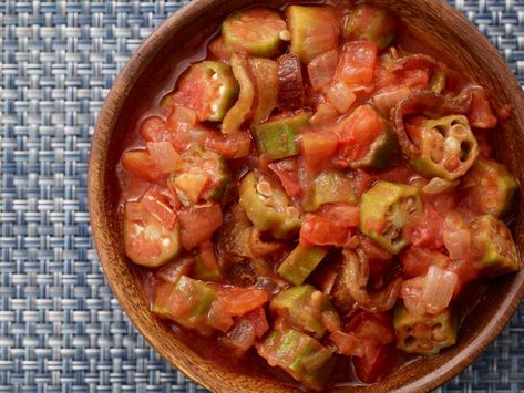 Celebrate Kwanzaa with soul-soothing Southern foods and African flavors. Stewed Tomatoes And Okra Recipe, Stewed Okra And Tomatoes, Okra And Tomato Recipe, Stewed Okra, Lamb Gravy, Okra Soup, Leftover Lamb, Okra And Tomatoes, Okra Recipes