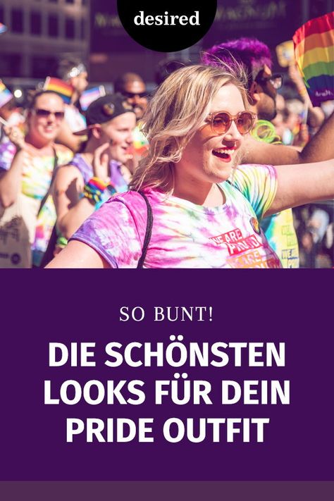 Du möchtest bei der nächsten Pride mit einem schönen bunten Look glänzen? Dann findest du hier ein paar Anregungen für dein Outfit!  #pride #csd #lgbt #pridelooks #prideinspo Pride Day Outfits, Pride Wear, Pride Day, Into Fashion, Pride Outfit, Lgbtq Pride, American Pride, Good Quality, Color Me