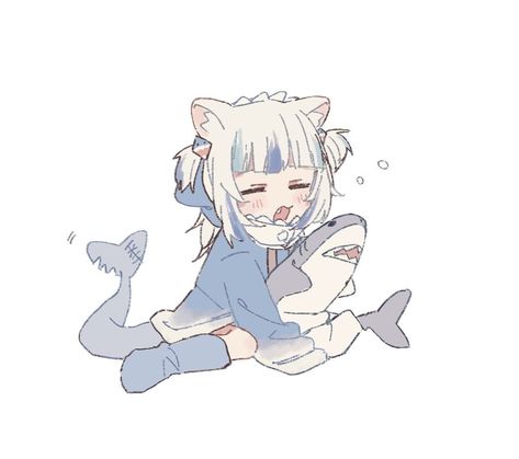 Shark Pfp Anime, Shark Girl Pfp, Gawr Gura Pfp, Shark Girl, Shark Plush, Yandere Simulator, Aesthetic Themes, Anime Couples Drawings, Cute Anime Guys