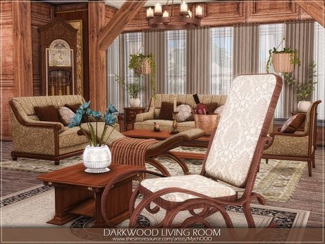 Living Room Sims 4, Sims 4 Cc Hair, Old Wood Floors, Cc Hair, Sims 4 Bedroom, Tumblr Rooms, Cottage Living Rooms, Chest Coffee Table, Urban Loft