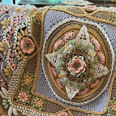 Jen Tyler on Instagram: "Good morning and happy Tuesday, Lovelies. 🌳🌱🌸🌾🐚🌾🌸🌱🌳 How gorgeous is this colourway for The Marigold Desert Throw! I love how Christine adapted the border to make the Throw smaller but using other elements of the pattern. Wishing everyone a pleasant and peaceful day.☺ 🧡Jen (beautiful colourway and crochet by Christine O'Connor) #craft #crochet #magical #yarnlove #handmade" Jen Tyler Crochet Patterns, Peaceful Day, Craft Crochet, Crochet Square, Crochet Blankets, Happy Tuesday, Crochet Ideas, Crochet Blanket, Blankets