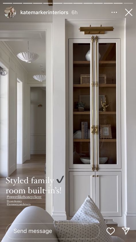 Foyer Built Ins Entrance, Tall Fireplace Built Ins, Fireplace With Built Ins, Jean Stoffer Design, Built In Cabinet, Dining Cabinet, Built In Bookcase, Farmhouse Dining, Dream Home Design