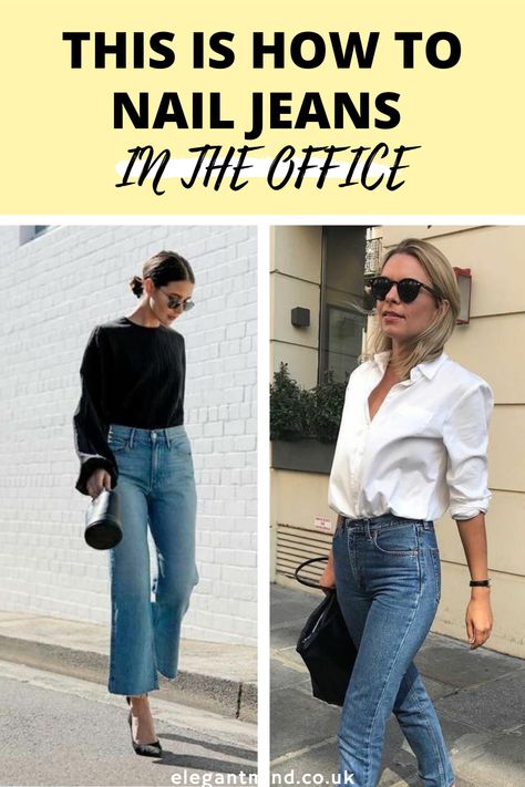 Casual Office Looks For Women, Slim Cropped Jeans Outfit, Casual Outfit Office Woman, Office Looks With Jeans, Jean Shirt Outfits For Work, Office Jeans Outfits Women, Wear Jeans To Work Women, Casual Jean Work Outfits Women, Casual Friday Office Outfits Women