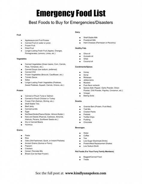 Emergency Preparedness Food Storage, Emergency Preparedness Food, Non Perishable Foods, Stock Pile, Emergency Prepardness, Emergency Food Storage, Emergency Food Supply, Non Perishable, Printable Shopping List