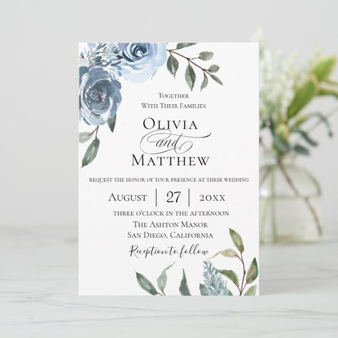 Branches Wedding, Botanical Wedding Invitation, Wedding Motifs, Save The Date Wording, Sage Wedding, Botanical Wedding Invitations, Great Gifts For Dad, Wedding Invitations Boho, Dusty Blue Weddings