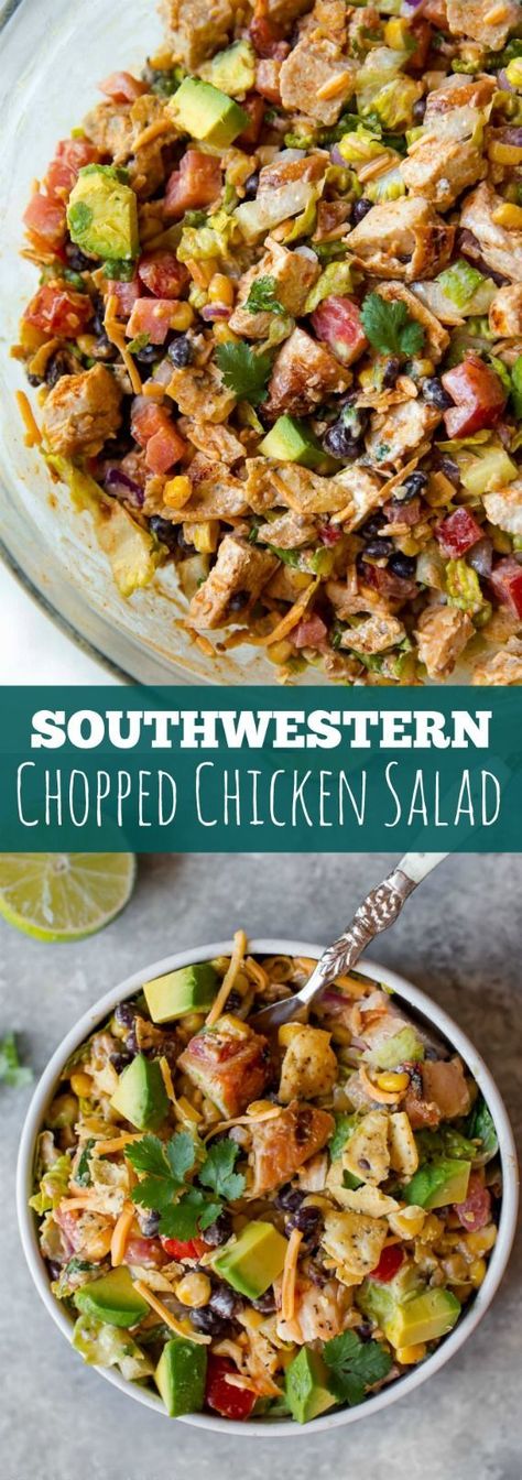 Chopped Chicken Salad, Chicken Chopped Salad, Resep Salad, Sally's Baking, Salad Pasta, Healthy Salad, Chicken Salad Recipes, Healthy Salad Recipes, Healthy Salads