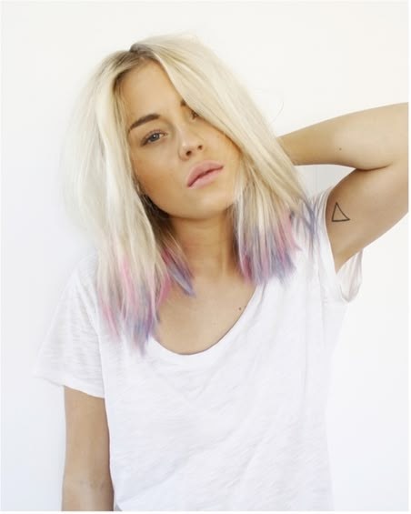 Blond Bob, Hair Colorful, Angelica Blick, Bicep Tattoo, Choppy Bob, Long Blonde, Pastel Hair, Rainbow Hair, Hair Envy