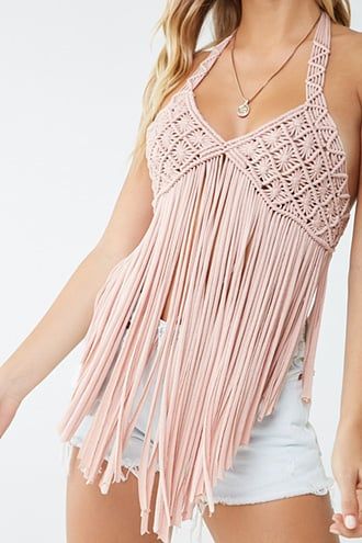 Macrame Clothes, Macrame Dress, Fringe Top, Macrame Patterns Tutorials, Macrame Bag, Cooler Look, Macrame Knots, Macrame Tutorial, Halter Tops