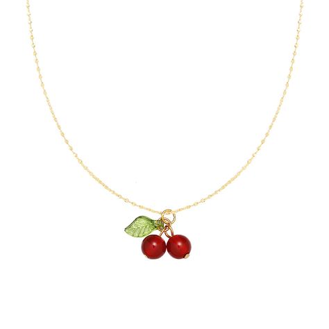 PRICES MAY VARY. Adorable Cherry Design: This cute cherry necklace features vivid cherry charms with a gold chain, creating a classic and elegant look that catches the eye instantly. High-Quality Material: Crafted with fine workmanship, this cherry necklace is made from durable materials ensuring it remains intact and beautiful for long-term wear. Adjustable Fit: Designed to fit all, the necklace comes with a fully adjustable strap, making it suitable for most women and providing a comfortable w قلادات متدلية, Cherry Necklace, Fruit Necklace, Cherry Fruit, Classic Necklace, Birthday Jewelry Gift, Girls Necklaces, Stainless Steel Pendant, Gold Chain Necklace