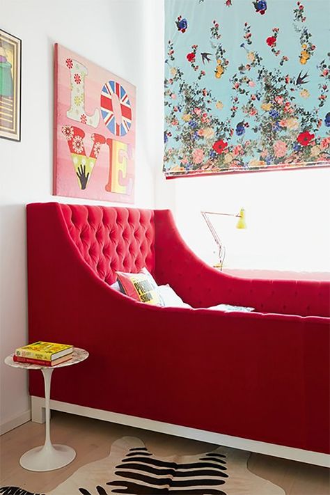 Coolest rooms on the block Red Kids Rooms, Small Kids Bedroom, Childrens Bedrooms Design, Girls Bedroom Sets, Furniture Sketch, Fantasy Bedroom, White Bed Frame, Colorful Bedding, Kid Bedroom