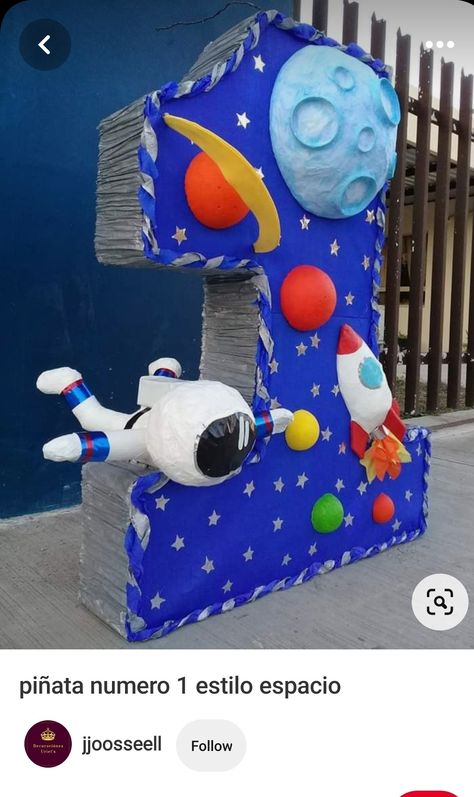 Space Party Decorations, Birthday Pinata, Boys First Birthday Party Ideas, Piñata Ideas, Astronaut Birthday, Space Birthday Party, 1st Birthday Party Themes, 2nd Birthday Party Themes, Birthday Themes For Boys