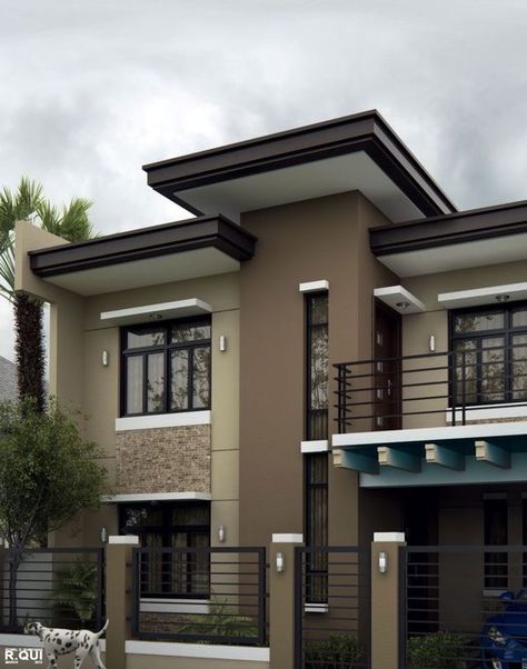 Modern House Colors, Philippines House Design, Exterior House Paint Color Combinations, Two Story House, Best Modern House Design, Modern Bungalow House, Exterior Modern, Brick Exterior, Modern House Facades