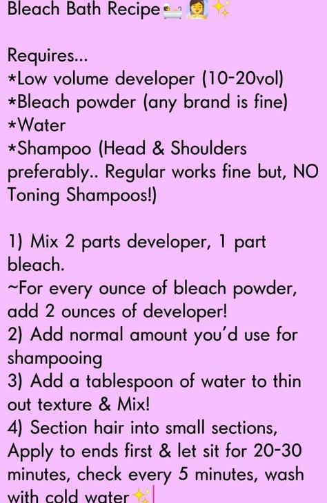 Shampoo Bleach Wash, Bleaching Curly Hair, Bleach Wash Hair, Bleach Bath Hair, Cosmetology Tips, Toning Bleached Hair, Diy Hair Toner, Brad Mondo, Bleach Bath