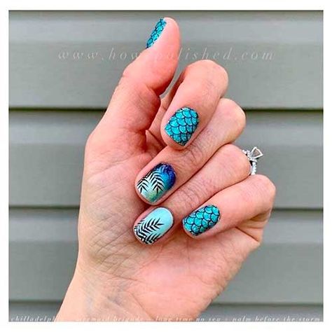 Cute mermaid color street nails combo for eye-catching look Wailua Falls Color Street Combo, Spring Sets, Rusty Nails, Mani Monday, Cute Nail Colors, Nail Color Combos, Easy Nails, Color Vibe, Simple Nail Art Designs