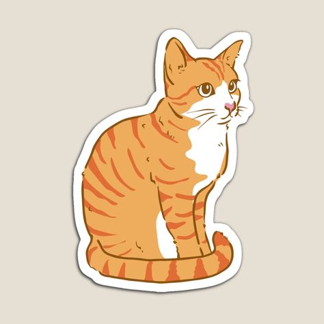 Get my art printed on awesome products. Support me at Redbubble #RBandME: https://www.redbubble.com/i/magnet/Lovely-orange-cat-sticker-by-LABELLUXE01/153911868.TBCTK?asc=u Ginger Cat Drawing Cartoon, Orange Cat Sticker, Orange Cat Drawing, Orange Cat Cartoon, Orange Cat Art, Orange Stickers, Dogs Playing Poker, Orange And White Cat, Galaxy Cat