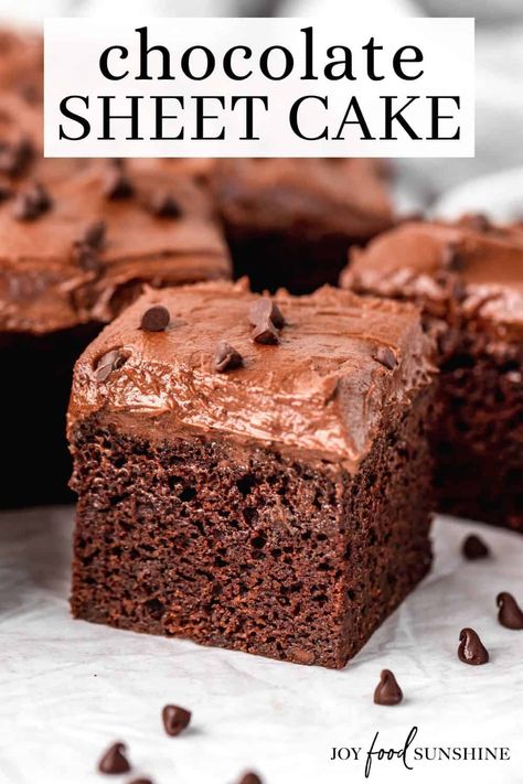 Chocolate Sheet Cake Sheet Pan Chocolate Cake, 8x8 Chocolate Cake, Large Sheet Cake Recipe, Recipe For Chocolate Sheet Cake, Moist Chocolate Sheet Cake Recipe, Half Sheet Cake Recipe, Homemade Chocolate Cake 9x13, The Best Chocolate Sheet Cake, Chocolate Sheet Cake Recipe