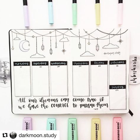 Bujo.inspiration on Instagram: “✨ Weekly Spread ✨ Thanks to @darkmoon.study @imichsantillan @clauphemism @evansstudys @vincendit @journaliyst @jashiicorrin…” Bullet Journal Weekly Spread Ideas, Weekly Spread Ideas, Journal Weekly Spread, Bujo Weekly Spread, Bullet Journal Weekly, French Theme, Time Tracker, Bullet Journal Weekly Spread, Diy Calendar