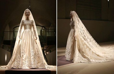 Princess Marie-Chantal wedding dress designed by Valentino Princess Marie Chantal, Marie Chantal Of Greece Wedding, Luxury Baroque Wedding Gown, Luxury Rococo Wedding Gown, Marie Antoinette Style Wedding Dress With Lace Trim, Royal Wedding Gowns, Marie Chantal, Dress Train, Royal Wedding Dress