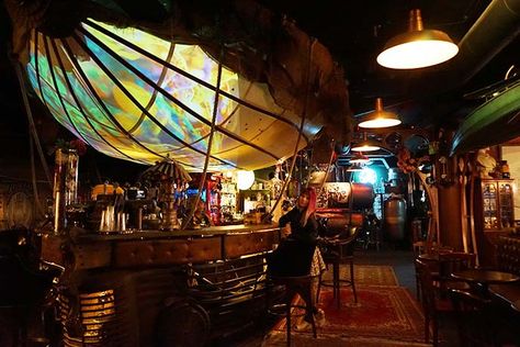 Image result for steampunk event design Industrial Steampunk Interior Design, Steam Punk Bar, Steampunk Bar Ideas, Steampunk Restaurant, Steampunk Cafe, Steampunk Interior Design, Steampunk Room, Coolest Restaurants, Bar Images