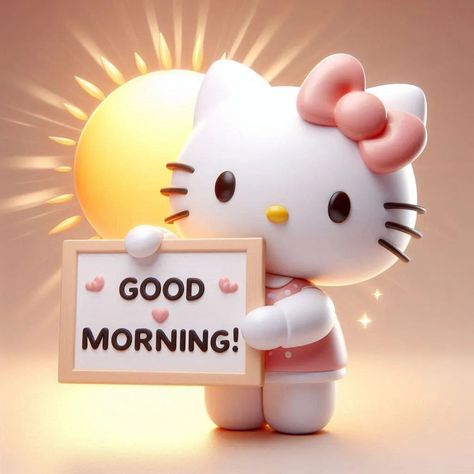 Good morning , hello kitty Goodmorning Hello Kitty, Hello Kitty Good Morning, Good Morning Hello Kitty, Good Morning Cat, Morning Cat, Samsung Wallpaper, Good Morning Good Night, Morning Wishes, Good Afternoon