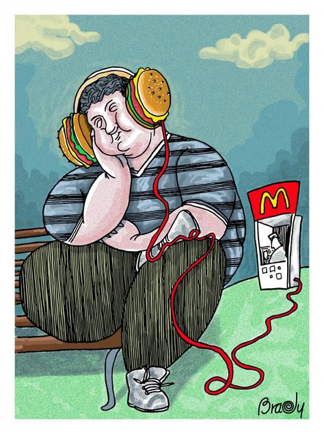 Cartoon about obesity 2023 Motivation, Burger Vector, Unhealthy Lifestyle, Poster Music, Deep Art, Lifestyle Illustration, Motivational Pictures, Deep Meaning, Art Academy