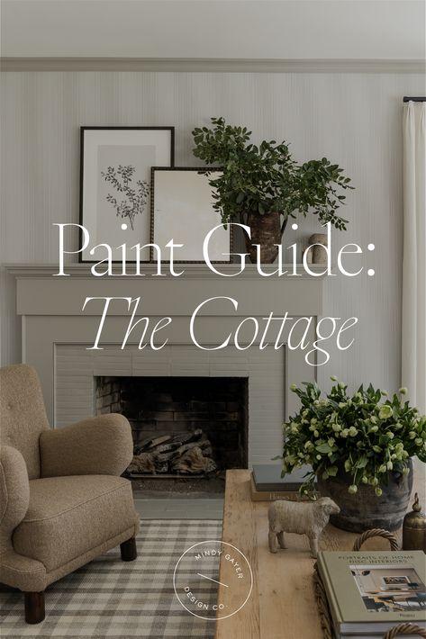 Living Room Color Schemes With Grey, English Country Cottage Paint Colors, Timeless Living Room Paint Colors, Paint Color Combos Interior, Cottage Home Colors, Modern Cottage Paint Colors, Dark Neutral Dining Room, Cottage Interior Colors, Creamy Gray Paint Color