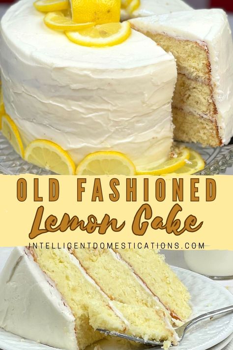 Southern Lemon Cake, Very Moist Lemon Cake, Lemon Cake Buttercream Frosting, 3 Layer Lemon Cake, Semi Homemade Lemon Cake, Lemon Doberge Cake Recipe, Layer Cake Recipes From Scratch, Cakes From Scratch Recipes, Homemade Cakes Recipes