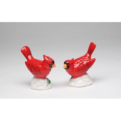 The Holiday Aisle Dietz Cardinals Salt & Pepper Shaker Set Cardinal Bird, Shaker Kitchen, Cardinal Birds, Red Cardinal, Salt And Pepper Set, Salt And Pepper Shaker, Salt And Pepper Shakers, Salt Pepper Shakers, Hand Painted Ceramics