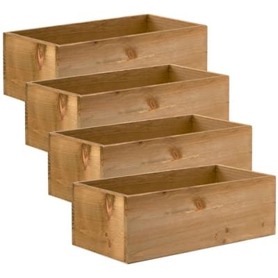 4 Pack: 12" Wood Pallet Bin by Make Market® | Michaels Boxes For Storage, Wood Bin, Christmas Ornament Storage, Small Wooden Boxes, Bamboo Box, Home Decor Boxes, Wood Planter Box, Office Furniture Accessories, Wood Planters