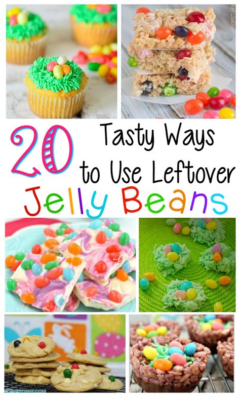 20 tasty ways to use leftover Jelly Beans #easter #jellybeans #dessert #recipes http://simplesouthernfamily.com/20-tasty-ways-use-leftover-jelly-beans/ Easter Bark, Southern Family, Jelly Beans Easter, Plastic Grass, Chocolate Bunnies, Candy Bark, Edible Crafts, Chocolate Bunny, Easter Dessert