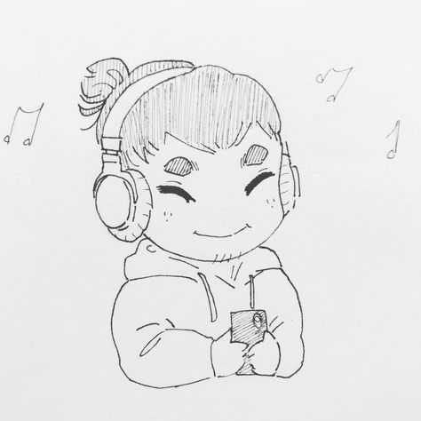 Music is the best escape. That's why I drew my lovely hubby listening to music on his headphones, squished down to chibi adorableness! Chibi Listening To Music, Headphones Drawing, Music Is, Listening To Music, Easy Drawings, Female Sketch, Headphones, Drawings, Quotes