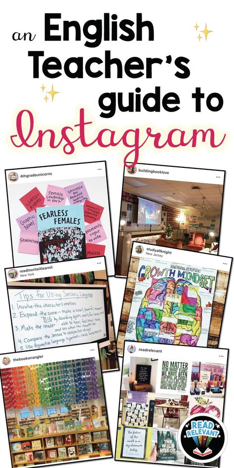 Instagram is an excellent place for English teachers to share ideas and connect! Read this blog post to learn about my favorite teachers to follow. Teacher Instagram Ideas, Teacher Instagram, Teaching High School English, My Favourite Teacher, Middle School Language Arts, High School Ela, English Teachers, Ela Teacher, First Year Teachers