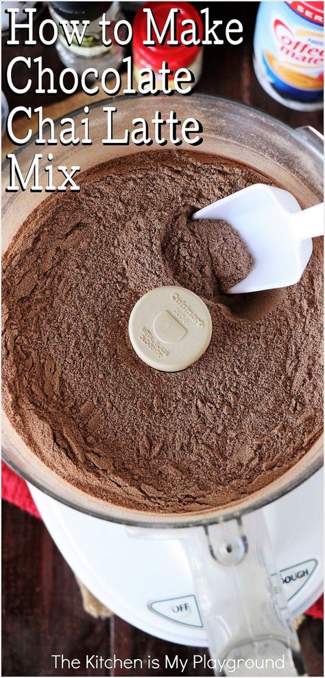 Chocolate Chai Latte Mix in Food Processor Bowl Chai Latte Mix Recipe, Chocolate Chai Latte, Traditional Chai, Chocolate Chai, Chai Spices, Chai Tea Recipe, Tea Latte Recipe, Coffee Creamer Recipe, Hot Drinks Recipes