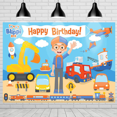 Blippi Birthday Party Supplies - Blippi Backdrop Vehicle - 4.25ft Tall x 6ft Wide Blippi Birthday Backdrop - Blippi Birthday Banner - Blippi Party Decorations #ad #blippi #blippiparty #blippibirthdayparty #birthdaypartybackdrop #birthdaypartysupplies #blippibackdrop #blippibirthday Blippi Banner, Blippi Backdrop, Blippi Themed Birthday Party, Blippi Birthday Party, Blippi Party, Peppa Pig Party Decorations, Sports Party Decorations, Treasure Gift, Peppa Pig Birthday