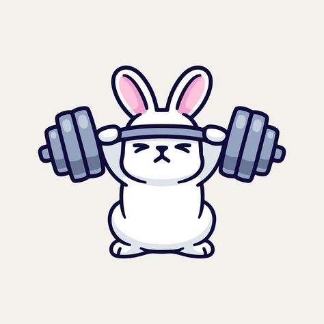 Sports Bunny vector image Bunny Vector, Zombie Drawings, Sports Drawings, Create This Book, Gym Art, Fitness Art, Hello Kitty Drawing, Sport Illustration, Baby Drawing